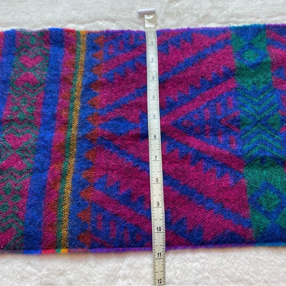 Berkshire Acrylic Purple Blue Green Geo Design Scarf